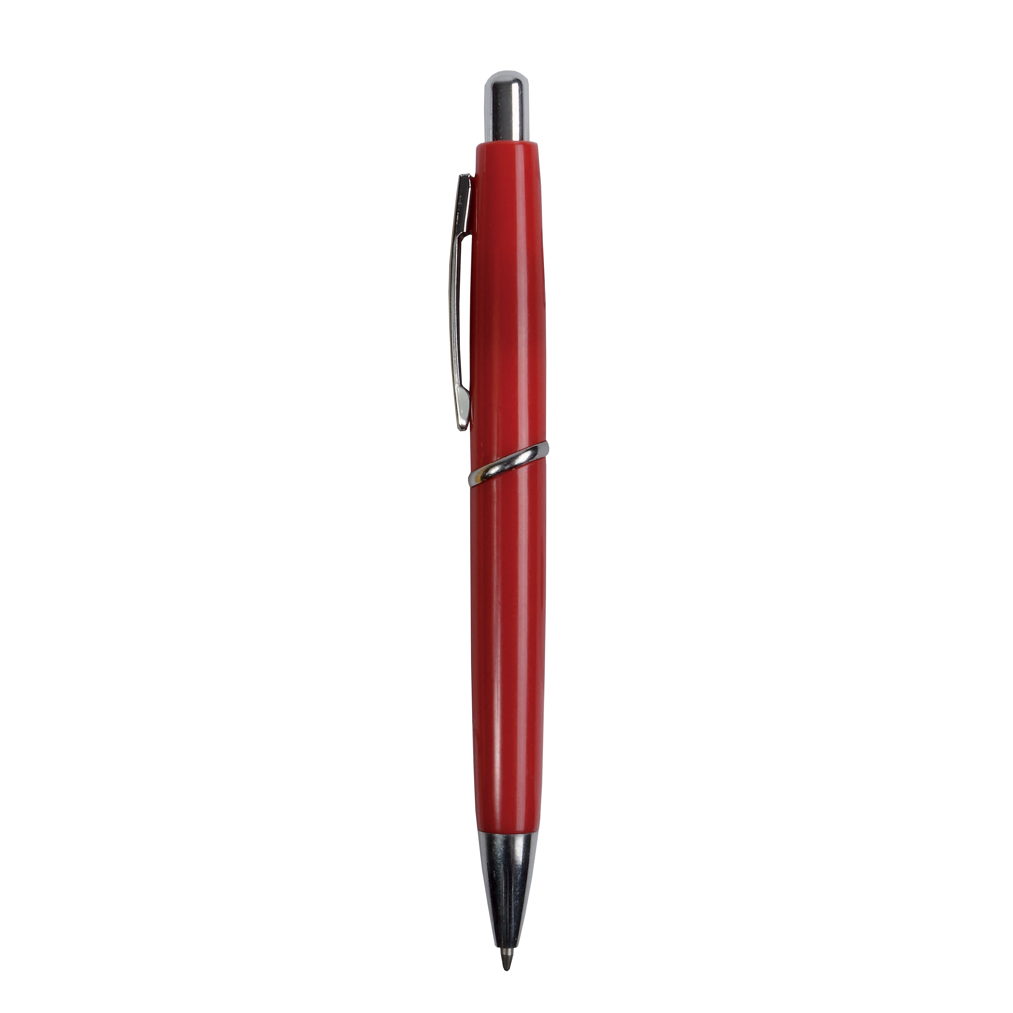 Immagine Penna a scatto in plastica ABS, fusto colorato e clip in metallo, refill jumbo