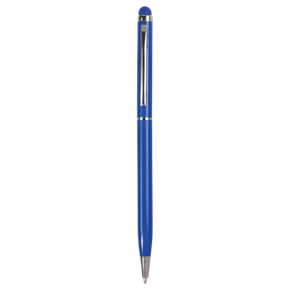 Immagine Penna twist con fusto e clip in metallo, con gommino per toch screen in tinta