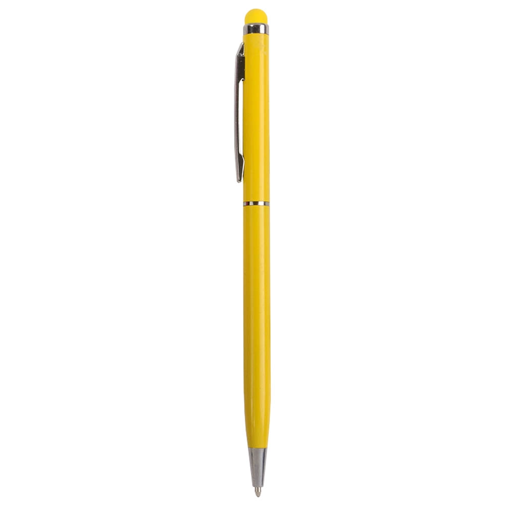 Immagine Penna twist con fusto e clip in metallo, con gommino per toch screen in tinta