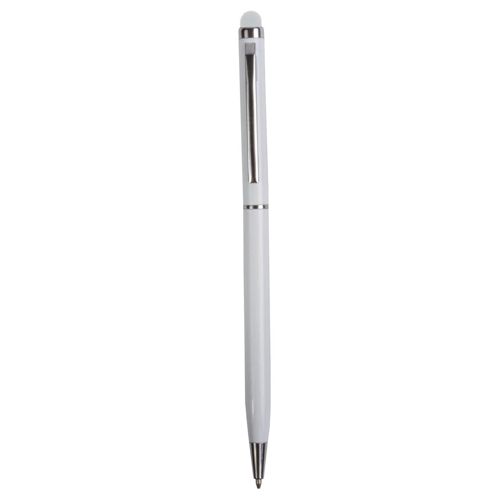 Immagine Penna twist con fusto e clip in metallo, con gommino per toch screen in tinta