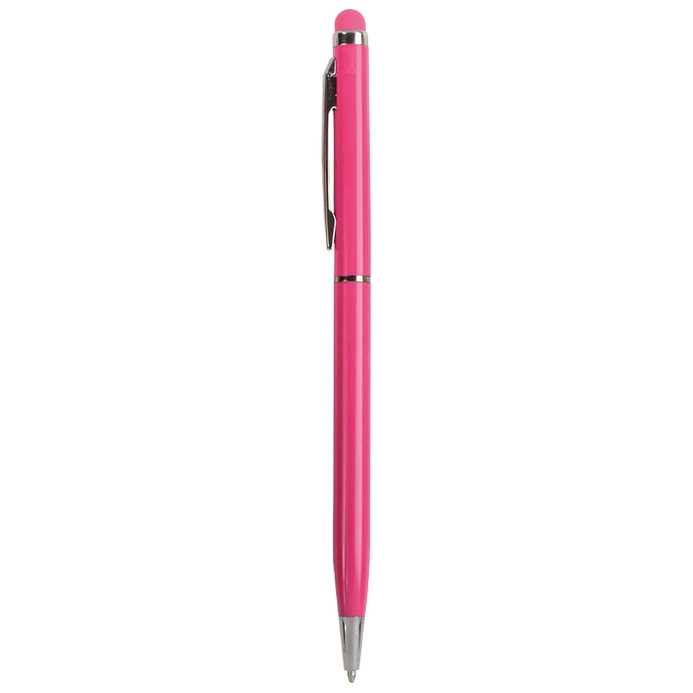 Immagine Penna twist con fusto e clip in metallo, con gommino per toch screen in tinta