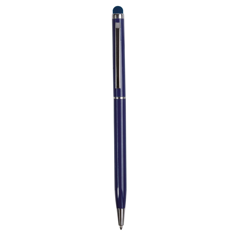 Immagine Penna twist con fusto e clip in metallo, con gommino per toch screen in tinta