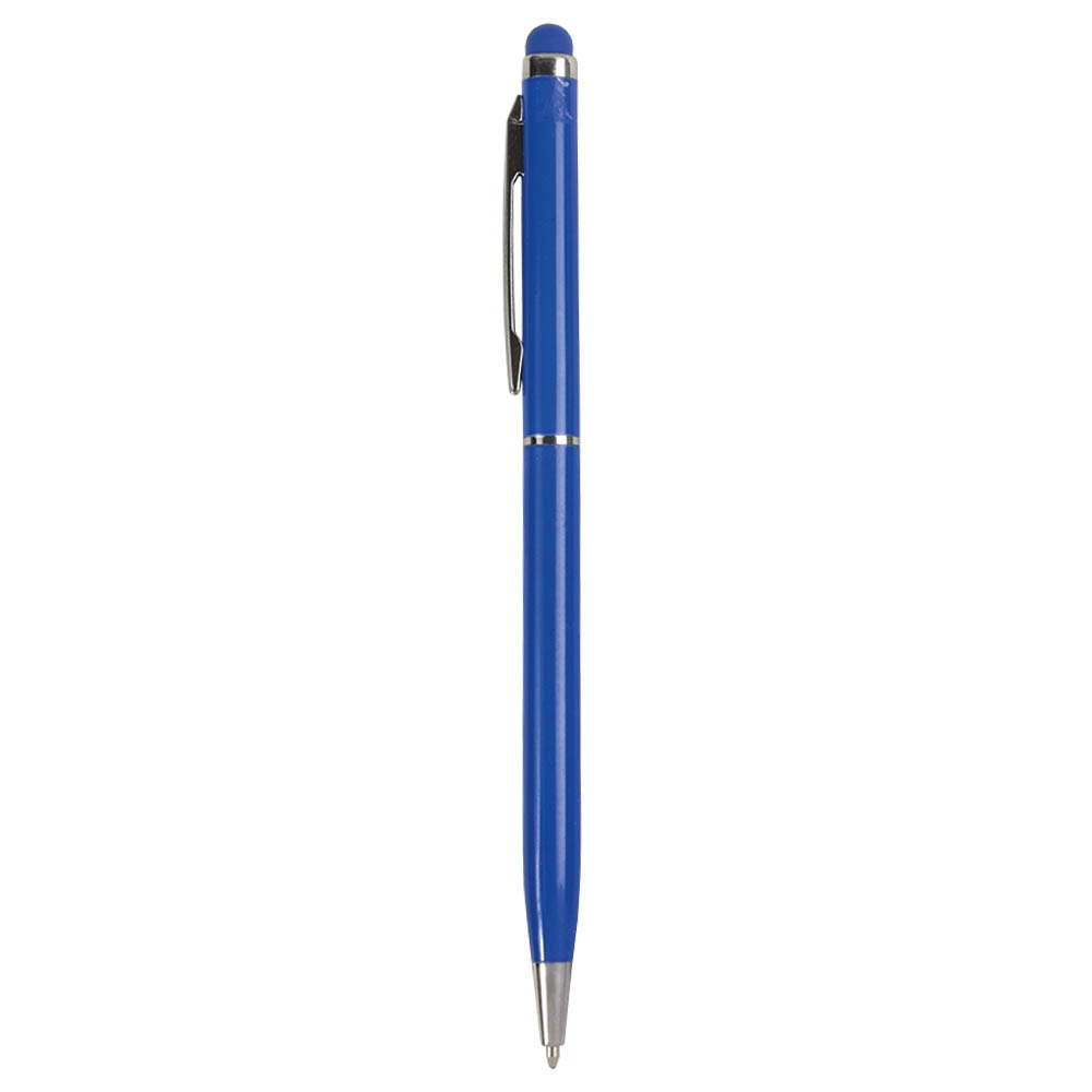 Immagine Penna twist con fusto e clip in metallo, con gommino per toch screen in tinta