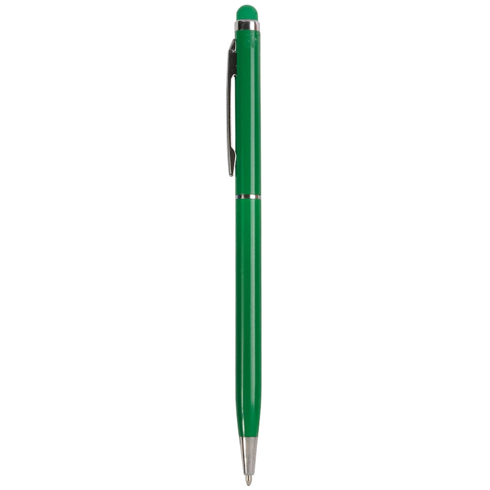 Immagine Penna twist con fusto e clip in metallo, con gommino per toch screen in tinta