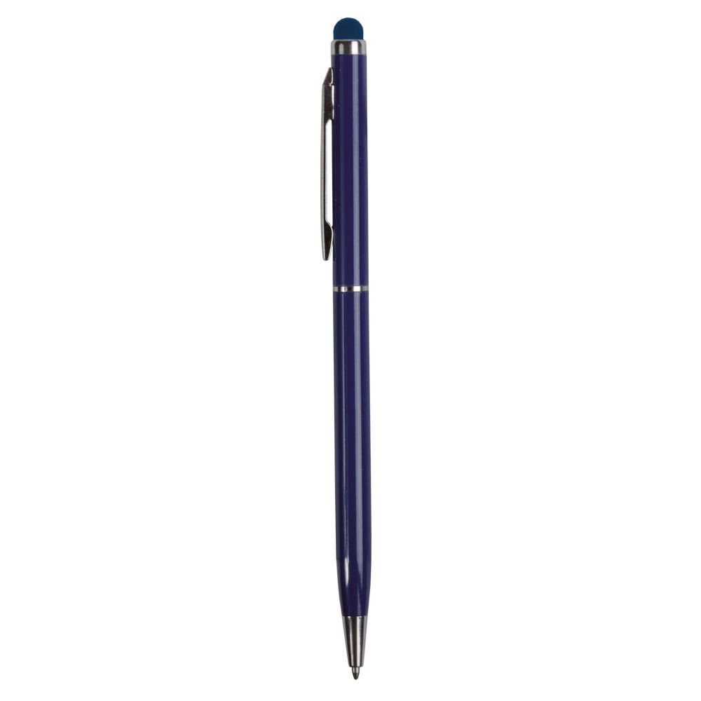 Immagine Penna twist con fusto e clip in metallo, con gommino per toch screen in tinta