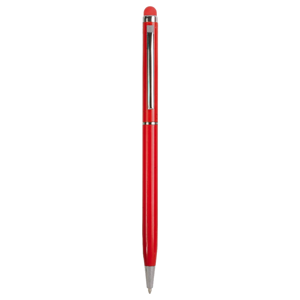 Immagine Penna twist con fusto e clip in metallo, con gommino per toch screen in tinta