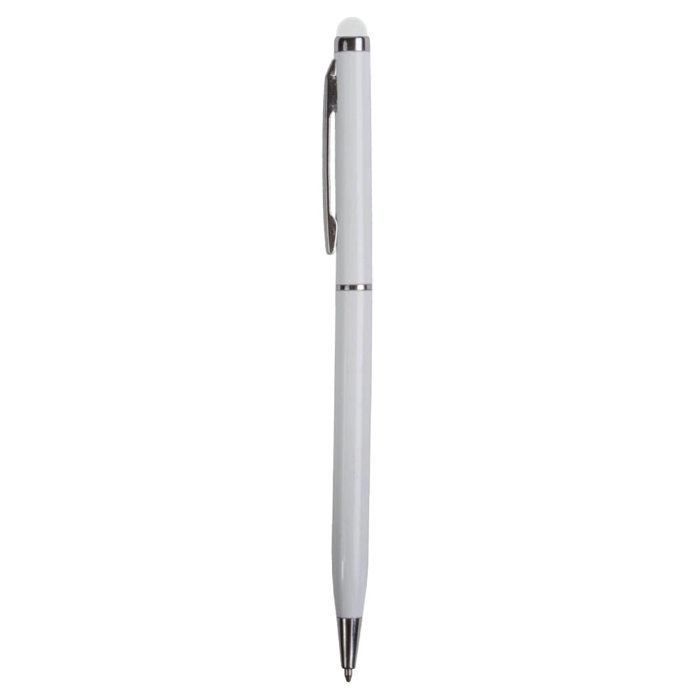 Immagine Penna twist con fusto e clip in metallo, con gommino per toch screen in tinta