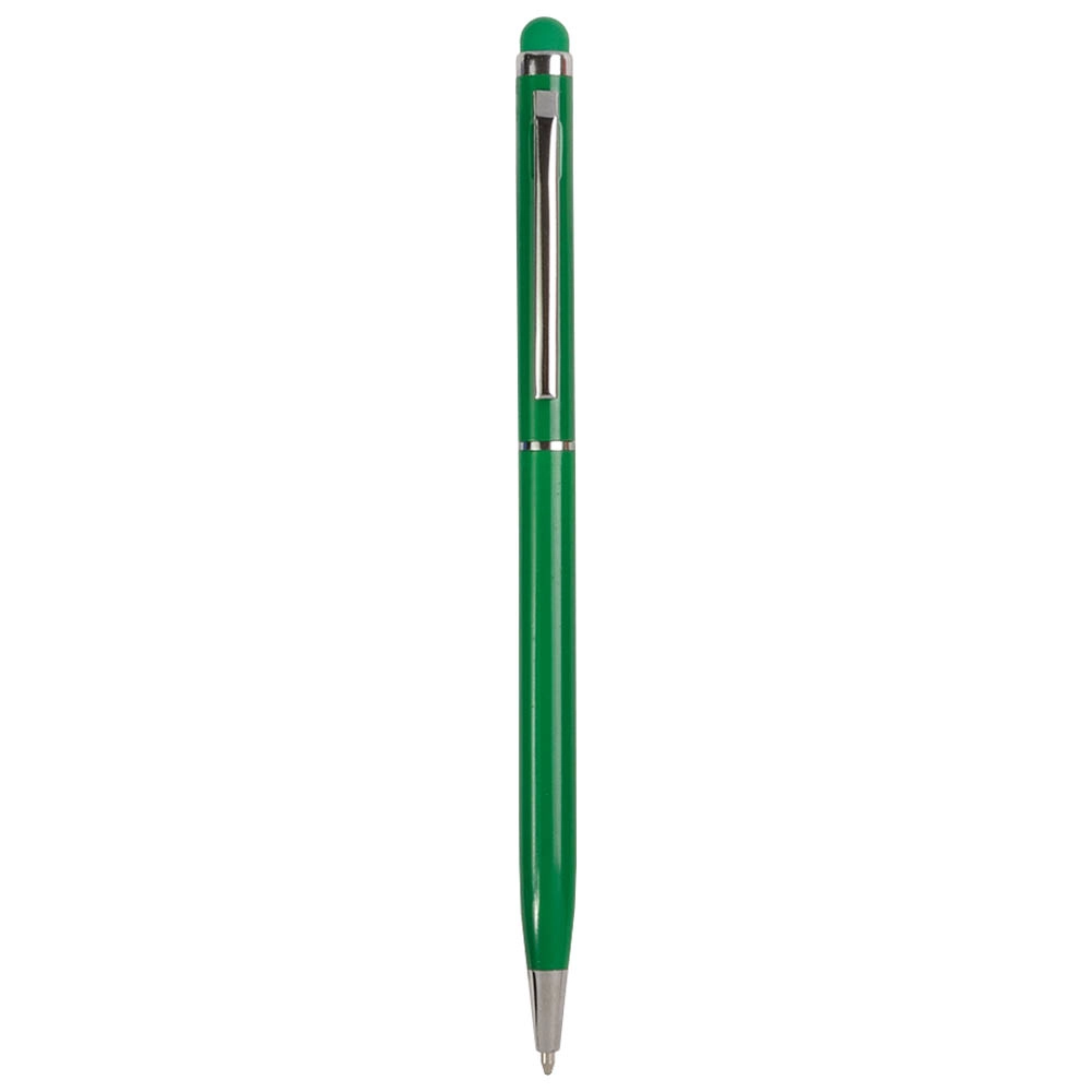 Immagine Penna twist con fusto e clip in metallo, con gommino per toch screen in tinta