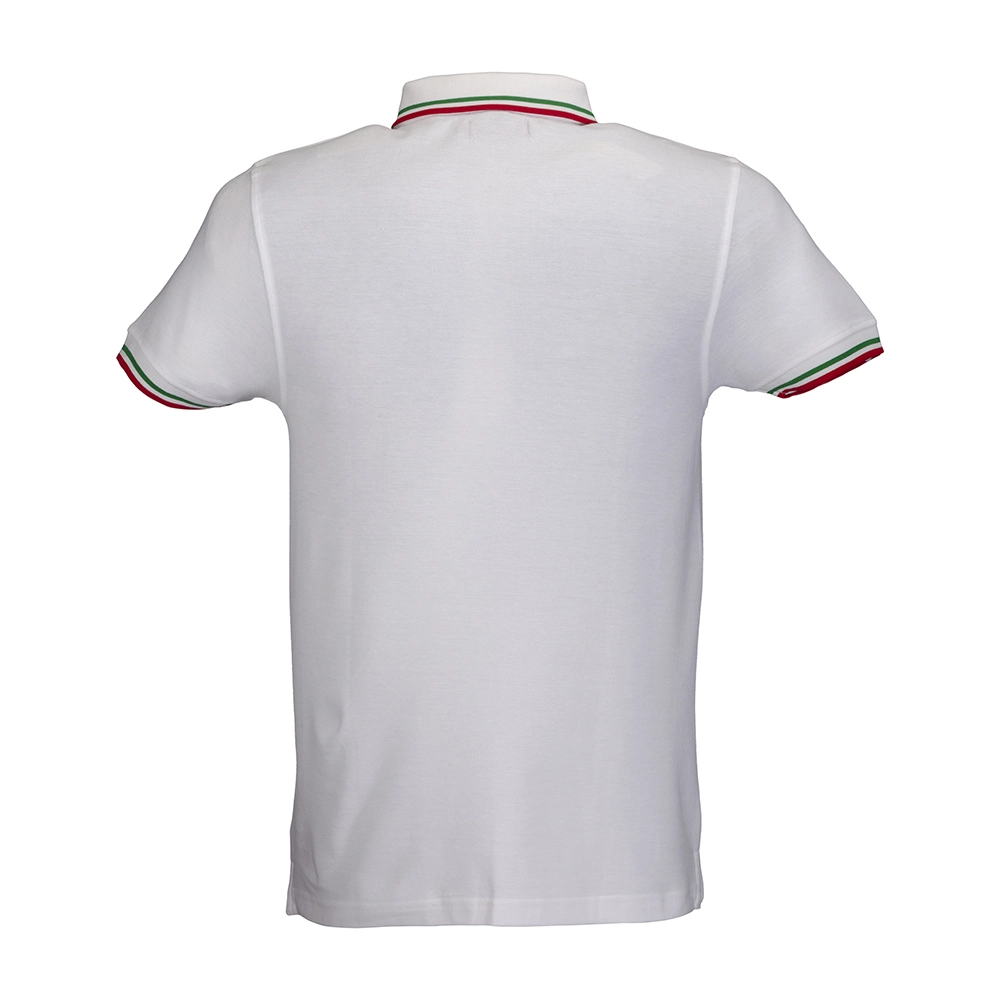 Immagine Polo a piqué di cotone 100% 180 g/m2, manica corta, bordi in tricolore