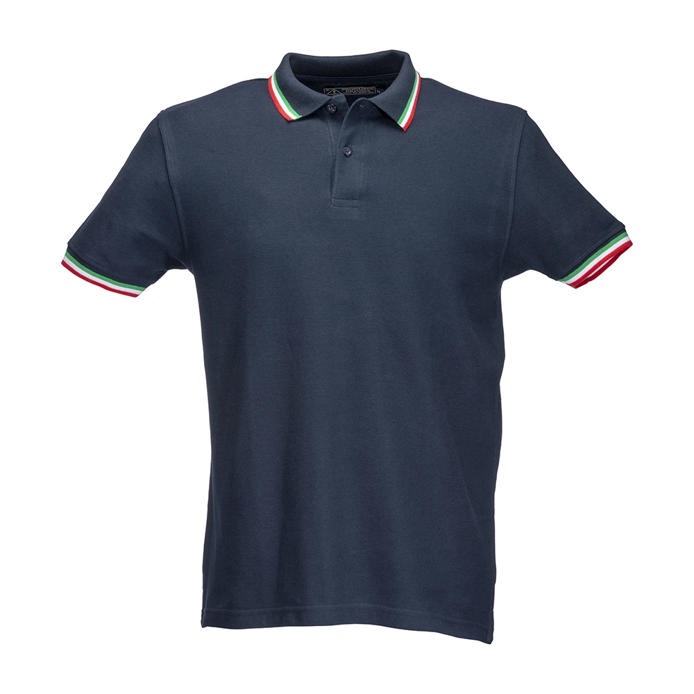 Immagine Polo piqué di cotone 100% 180 g/m2, manica corta, bordi in tricolore