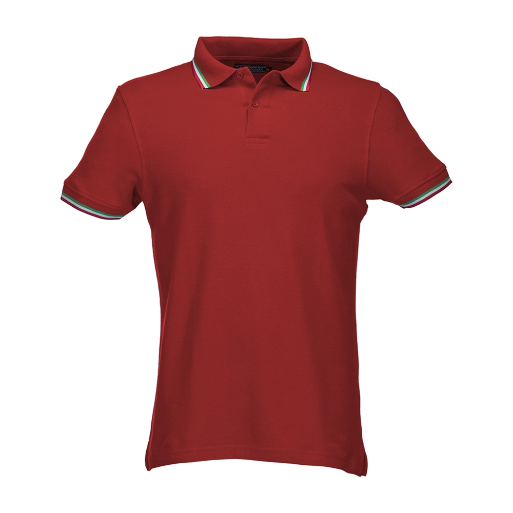 Immagine Polo piqué di cotone 100% 180 g/m2, manica corta, bordi in tricolore