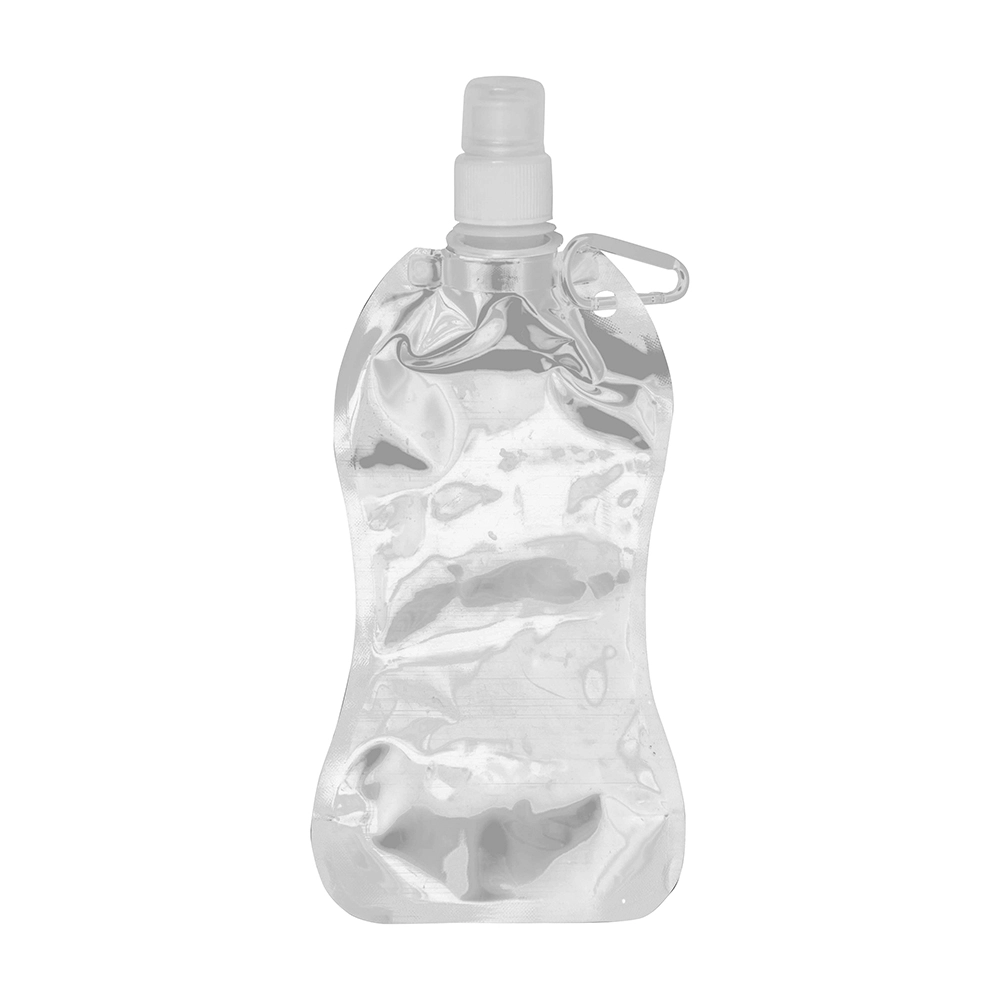 Immagine Borraccia in PE/PET BPA free ripiegabile (480ml), con moschettone