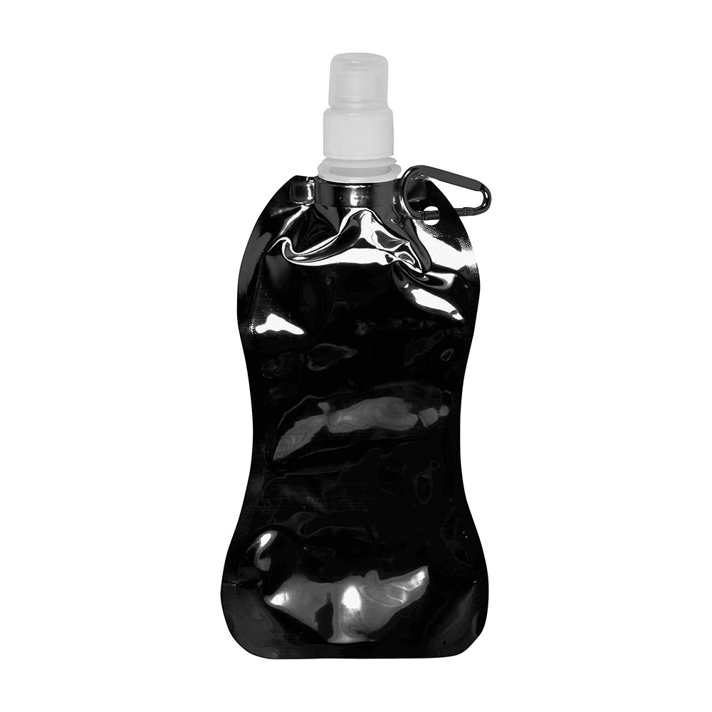 Immagine Borraccia in PE/PET BPA free ripiegabile (480ml), con moschettone