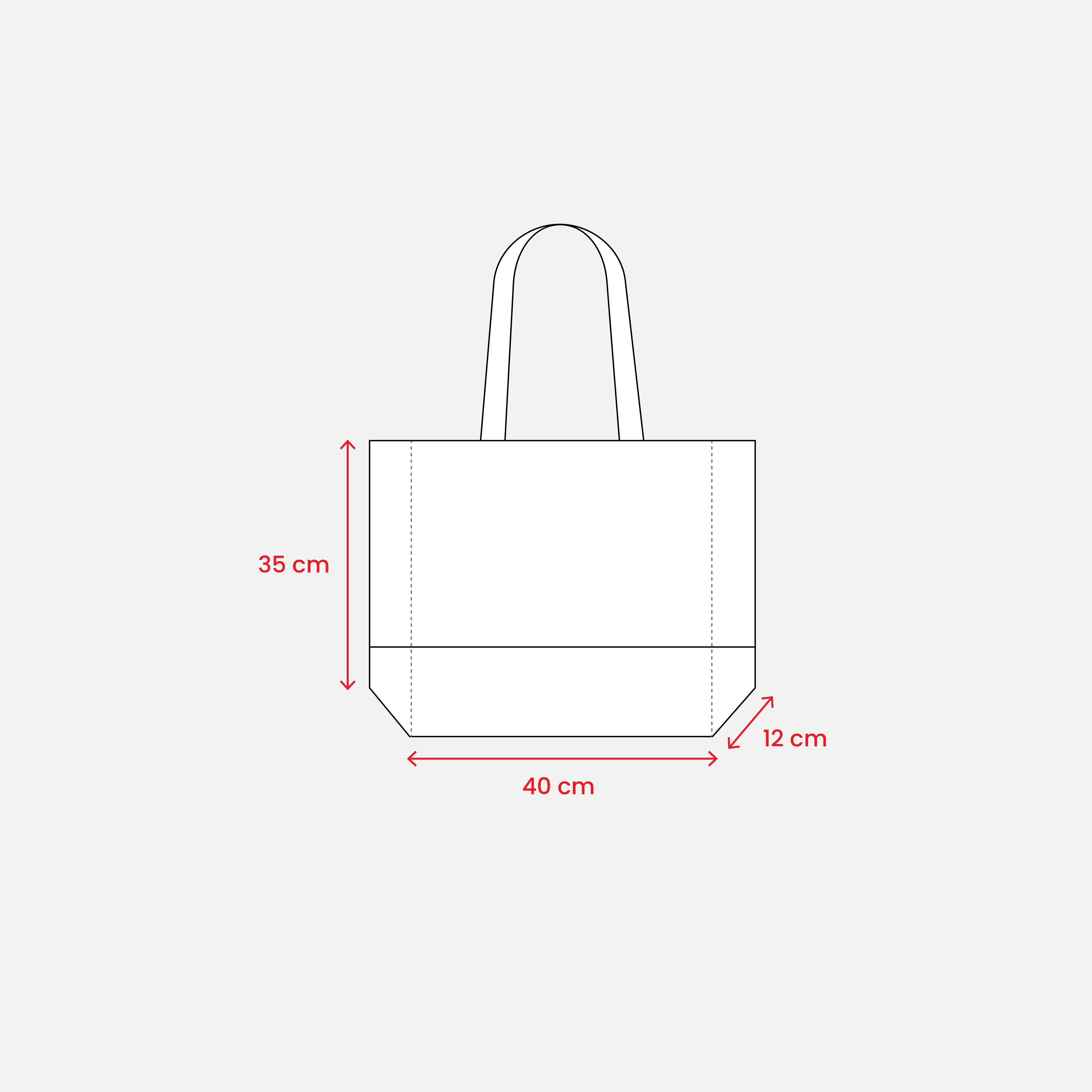 Immagine Shopper con soffietto in TNT 80 g/m2, manici lunghi