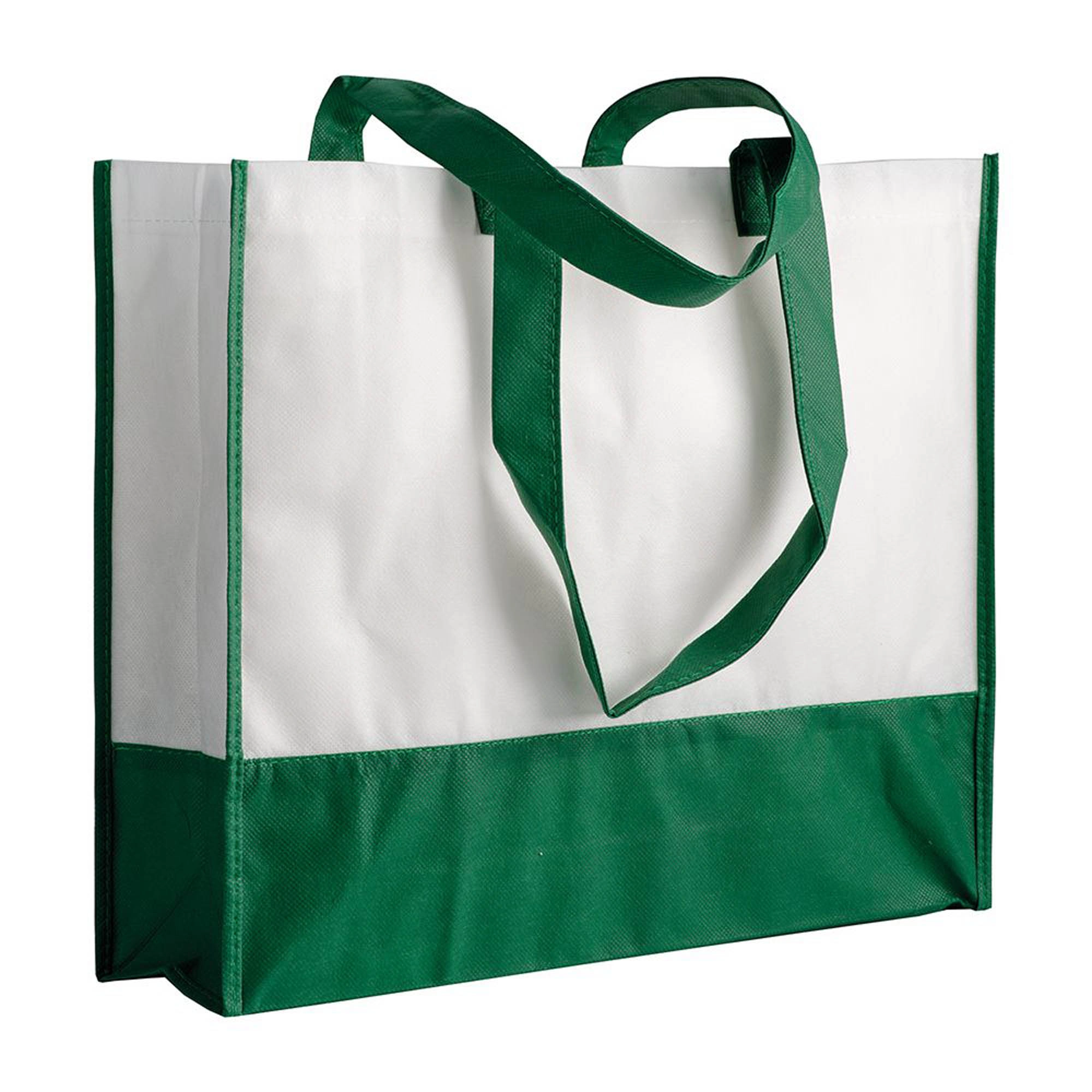 Immagine Shopper con soffietto in TNT 80 g/m2, manici lunghi