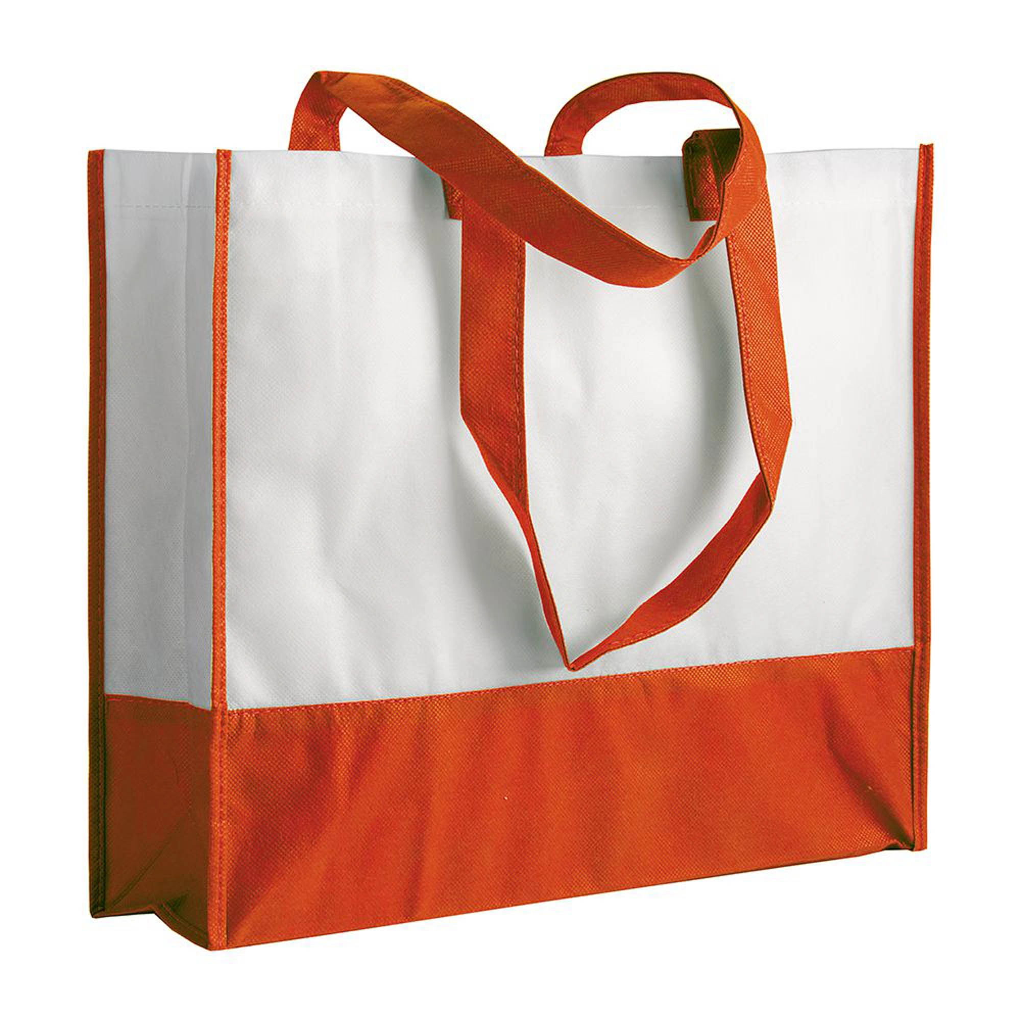 Immagine Shopper con soffietto in TNT 80 g/m2, manici lunghi