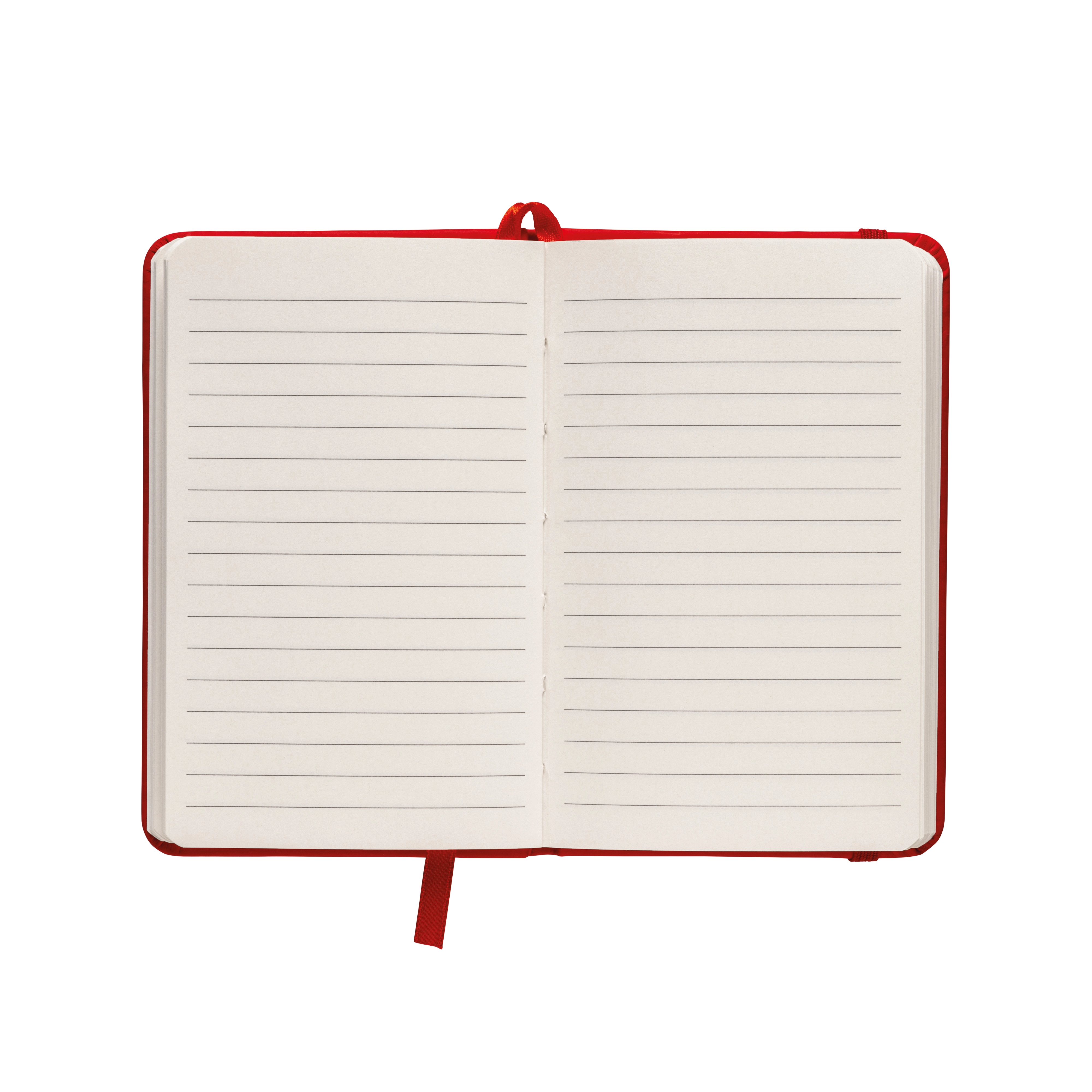 Immagine Quaderno in PU con elastico colorato, fogli a righe (80 pag.), segnalibro in raso