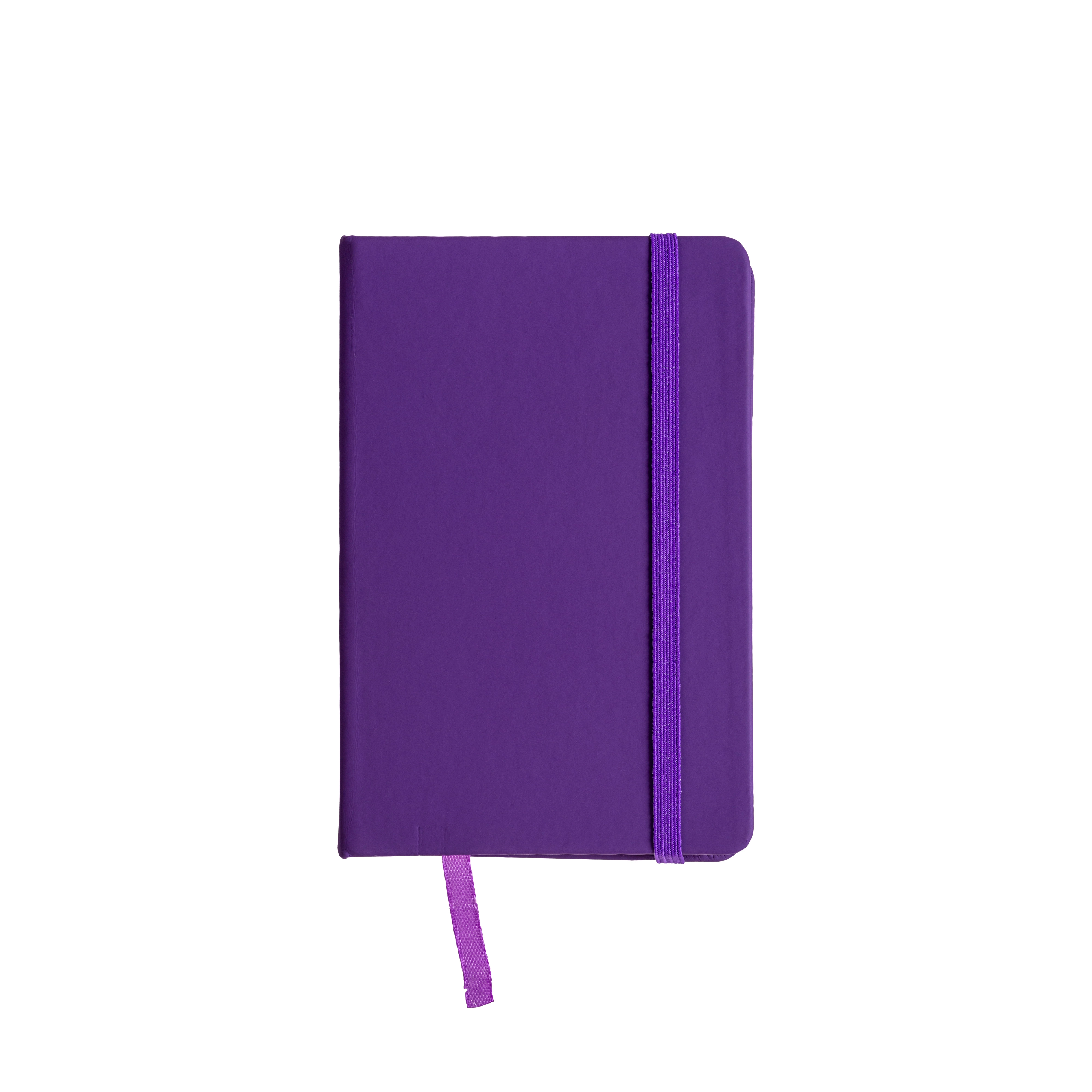 Immagine Quaderno in PU con elastico colorato, fogli a righe (80 pag.), segnalibro in raso