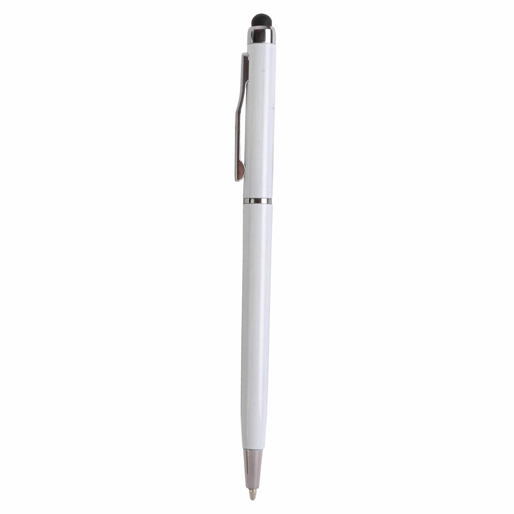 Immagine Penna twist in plastica con gommino per touch screen e clip in metallo
