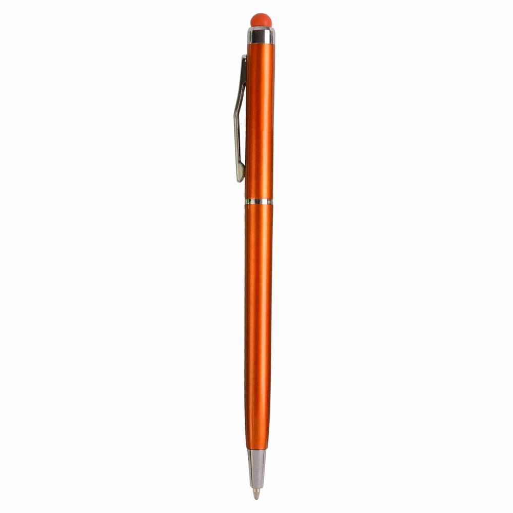 Immagine Penna twist in plastica con gommino per touch screen e clip in metallo