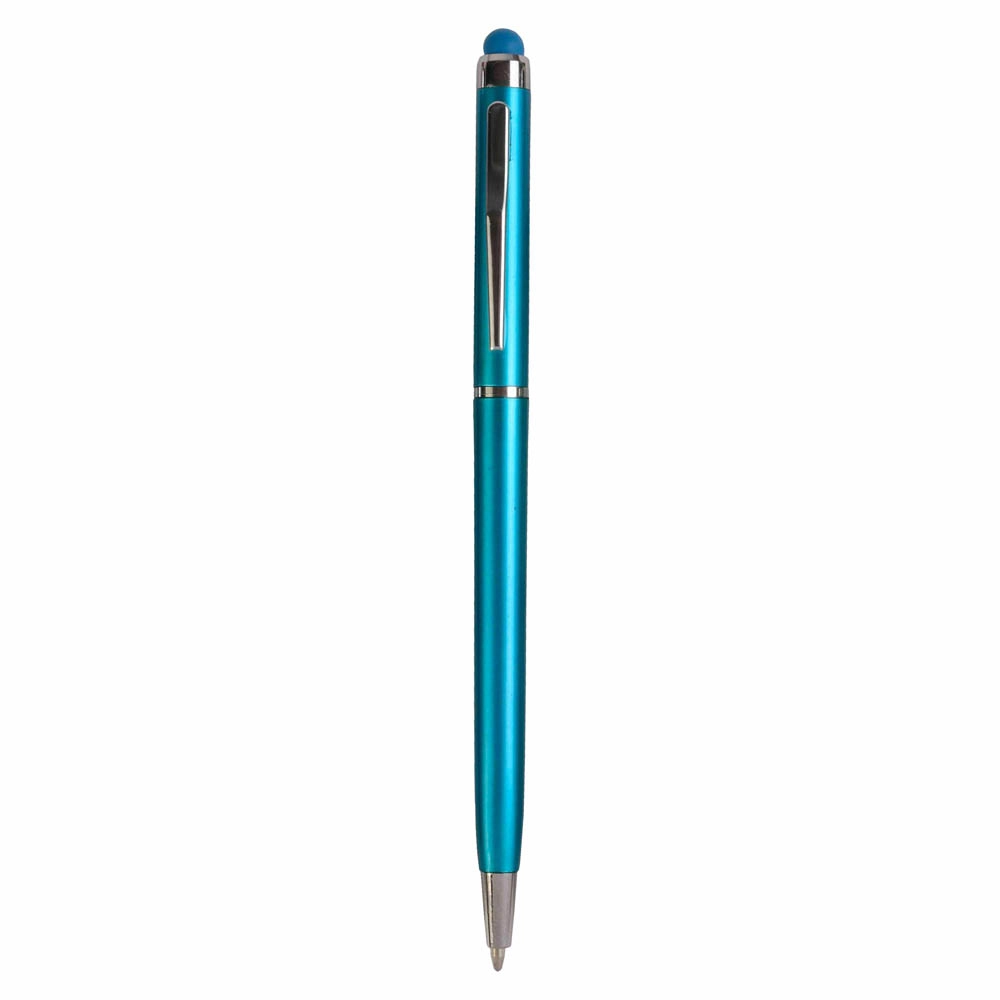 Immagine Penna twist in plastica con gommino per touch screen e clip in metallo