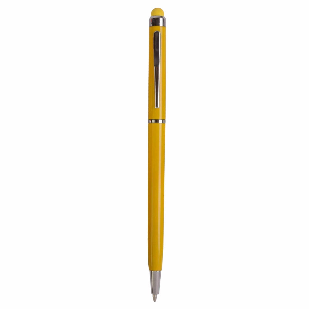 Immagine Penna twist in plastica con gommino per touch screen e clip in metallo