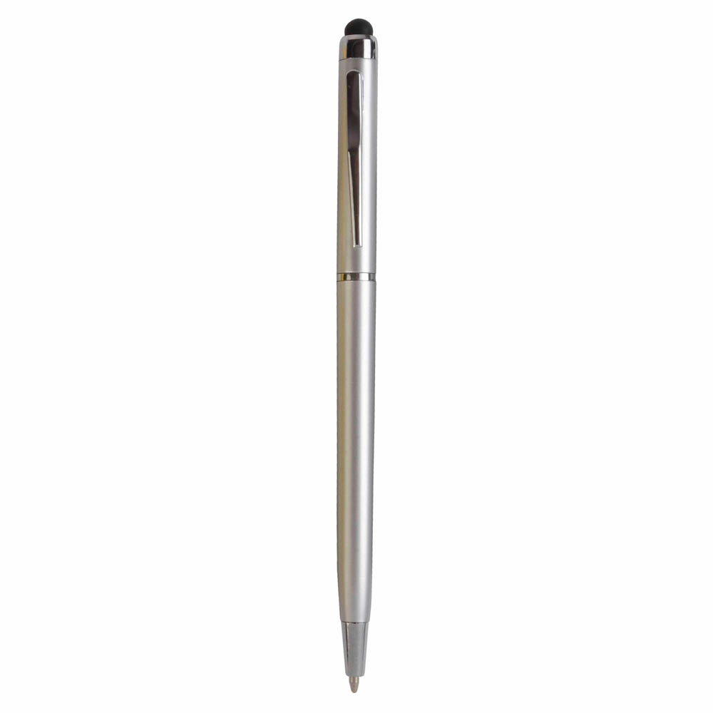 Immagine Penna twist in plastica con gommino per touch screen e clip in metallo