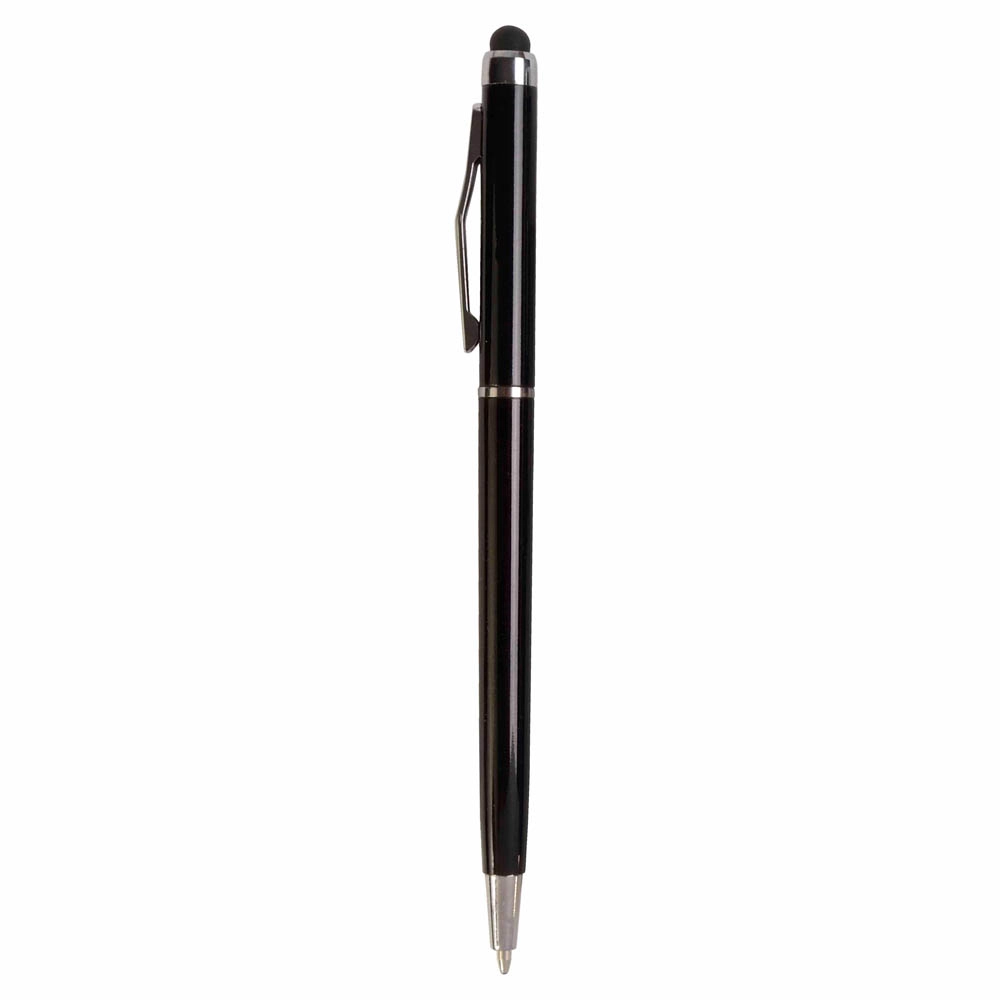Immagine Penna twist in plastica con gommino per touch screen e clip in metallo