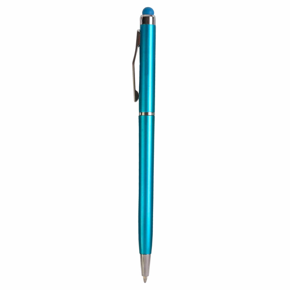 Immagine Penna twist in plastica con gommino per touch screen e clip in metallo