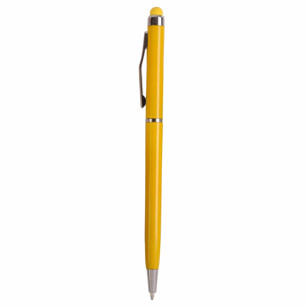 Immagine Penna twist in plastica con gommino per touch screen e clip in metallo