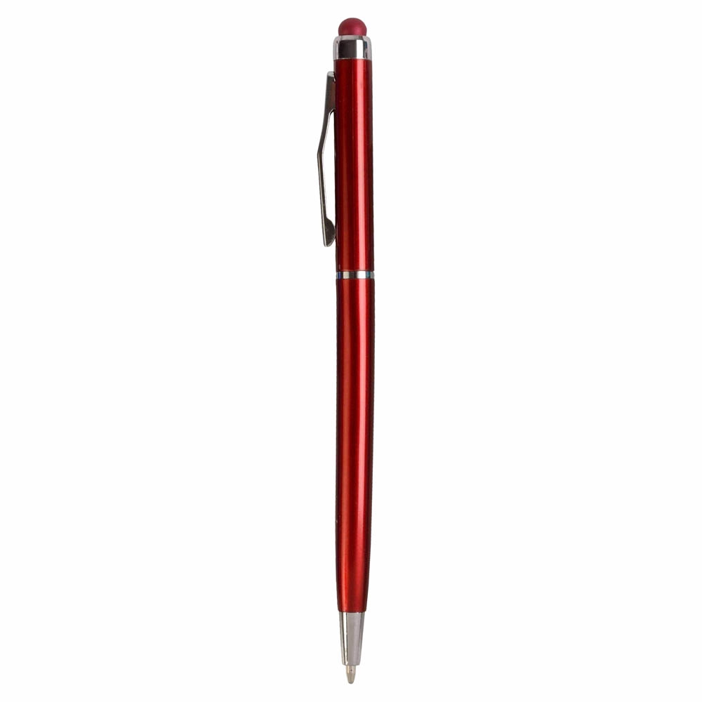 Immagine Penna twist in plastica con gommino per touch screen e clip in metallo