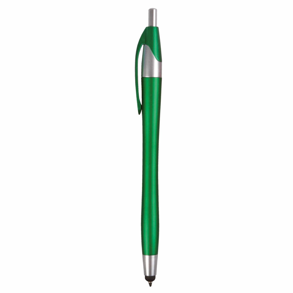Immagine Penna a scatto in plastica con gommino per touch screen