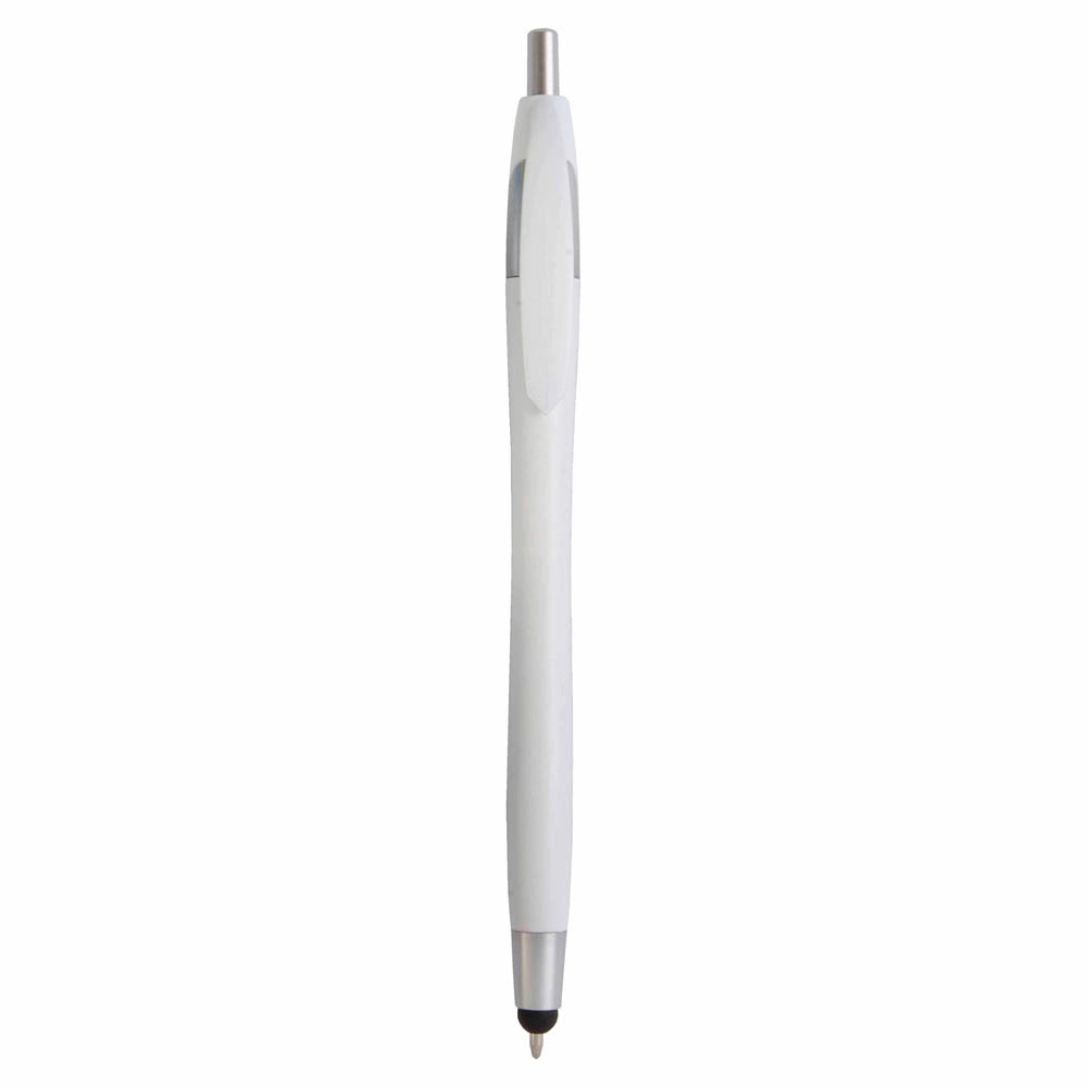 Immagine Penna a scatto in plastica con gommino per touch screen