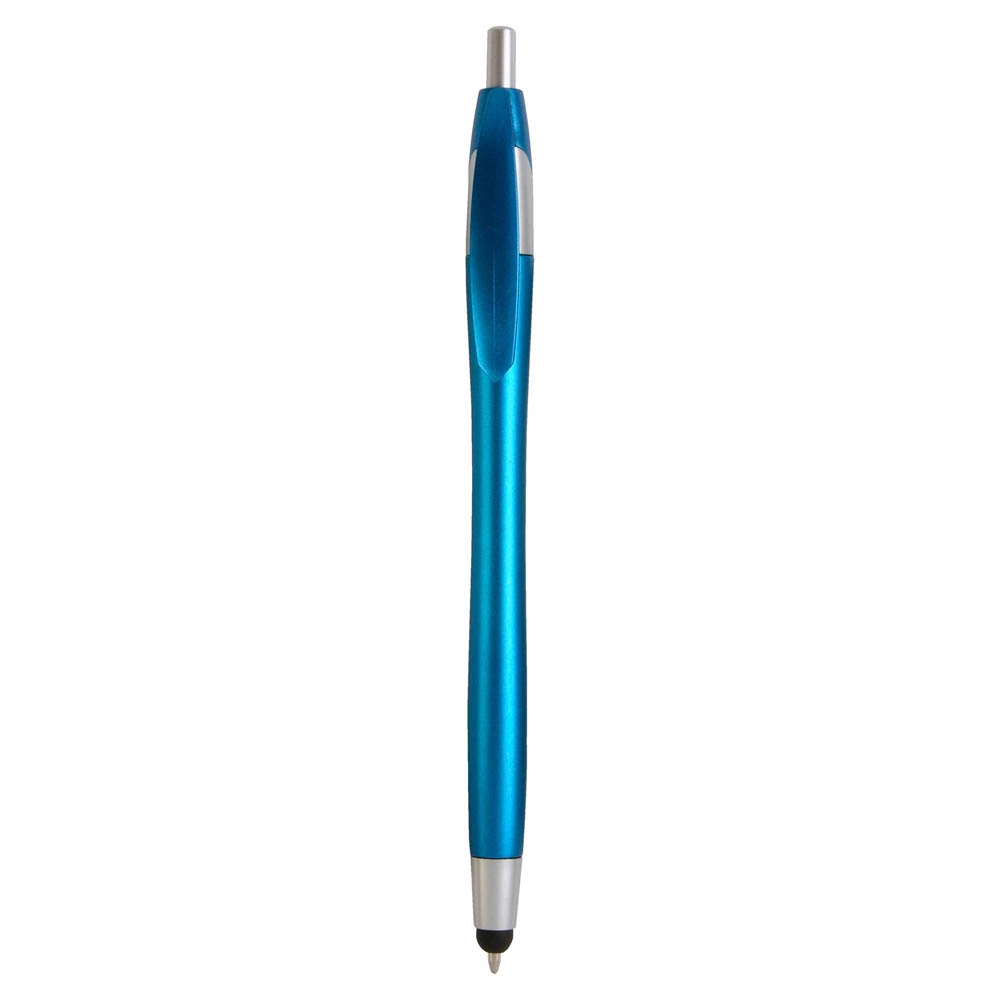 Immagine Penna a scatto in plastica con gommino per touch screen