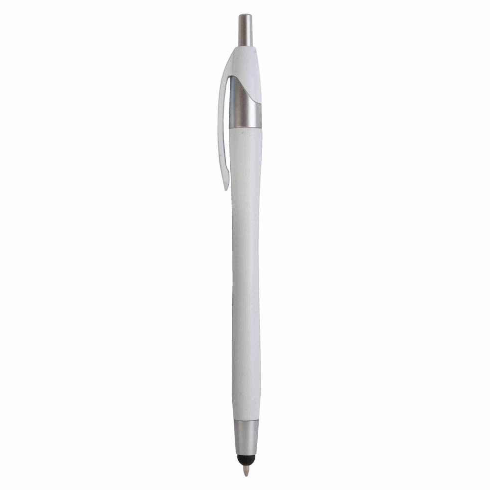 Immagine Penna a scatto in plastica con gommino per touch screen