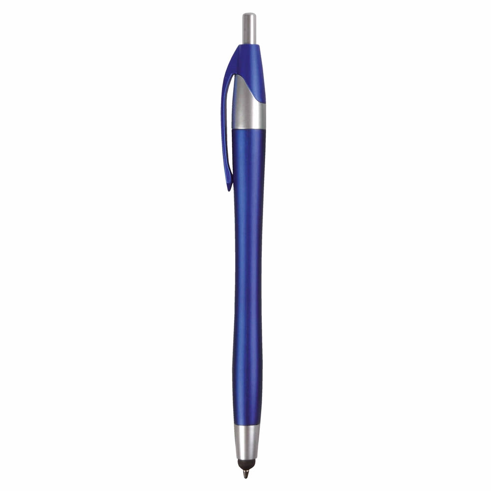 Immagine Penna a scatto in plastica con gommino per touch screen