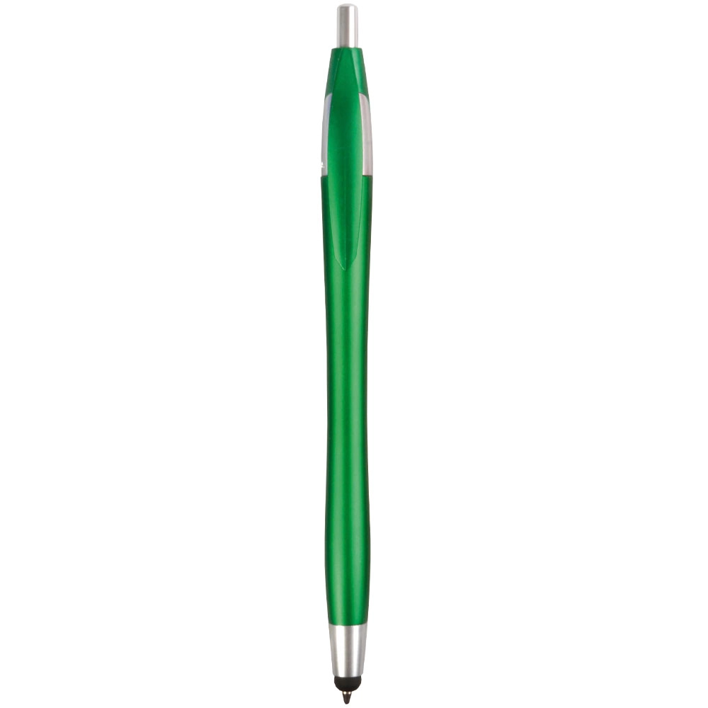 Immagine Penna a scatto in plastica con gommino per touch screen