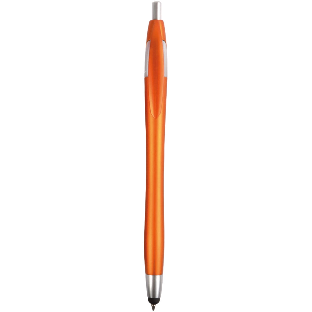 Immagine Penna a scatto in plastica con gommino per touch screen