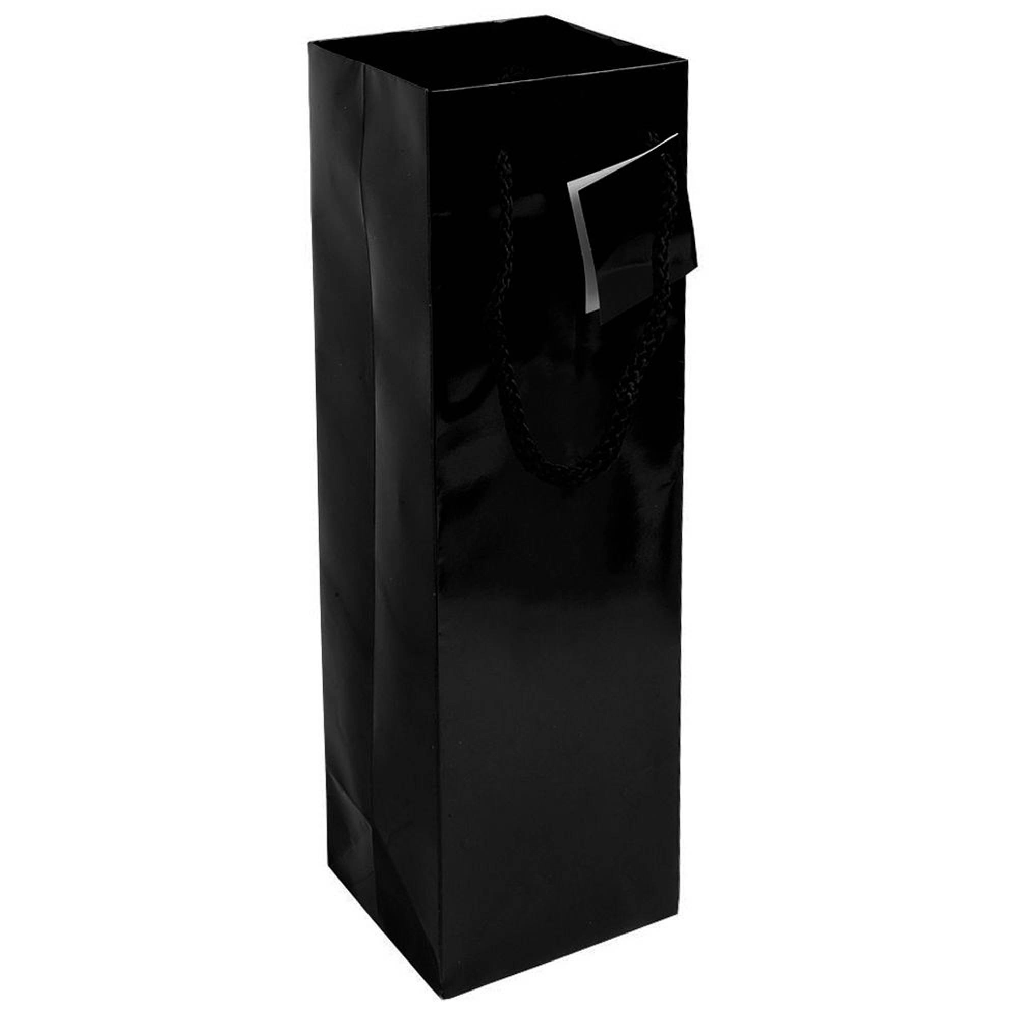 Immagine Shopper con soffietto porta bottiglia in carta laminata 157 g/m2 con rinforzo alla base