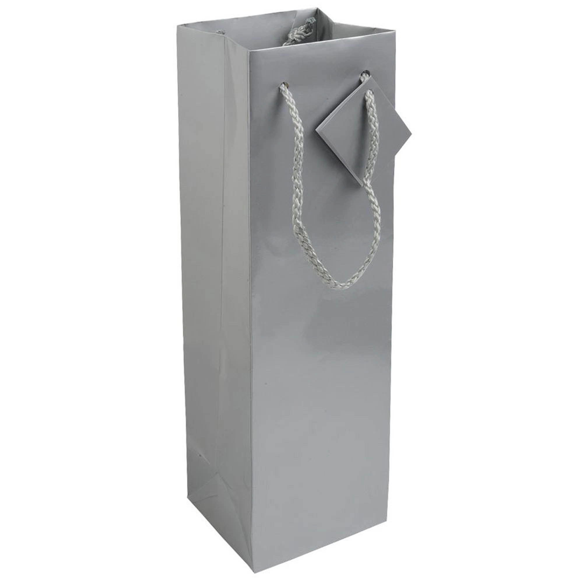 Immagine Shopper con soffietto porta bottiglia in carta laminata 157 g/m2 con rinforzo alla base