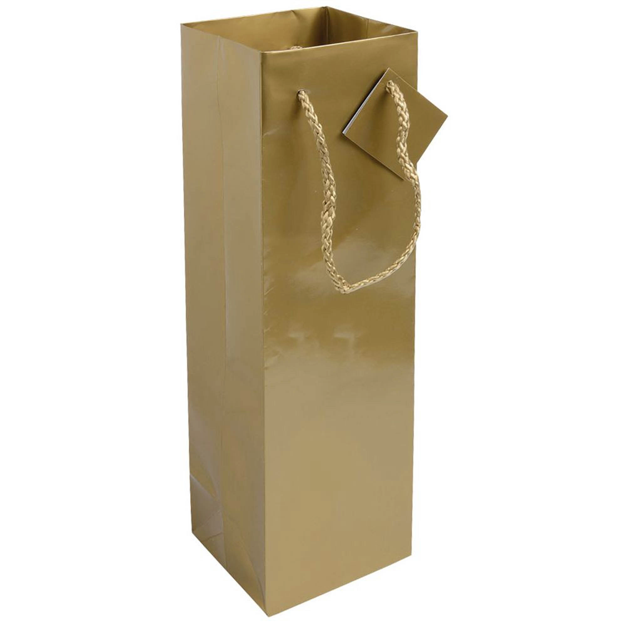 Immagine Shopper con soffietto porta bottiglia in carta laminata 157 g/m2 con rinforzo alla base