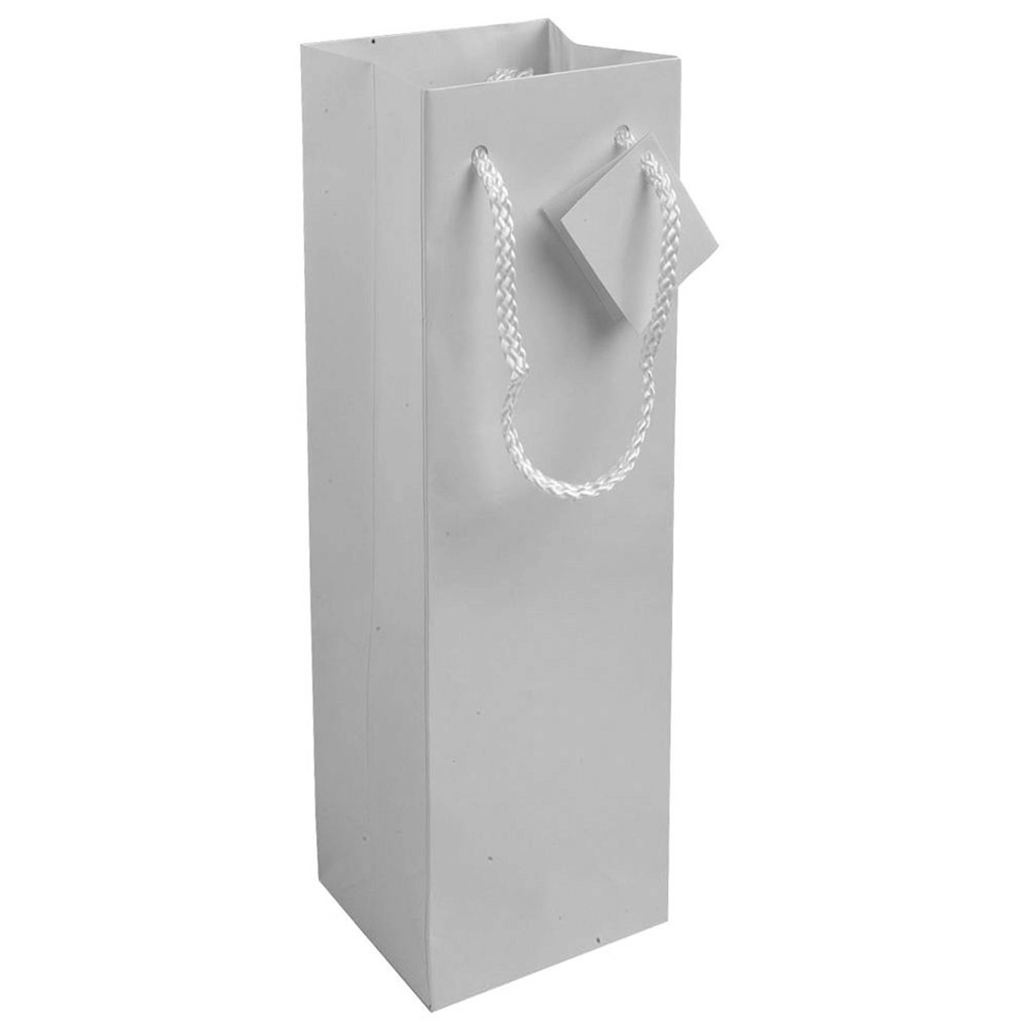 Immagine Shopper con soffietto porta bottiglia in carta laminata 157 g/m2 con rinforzo alla base