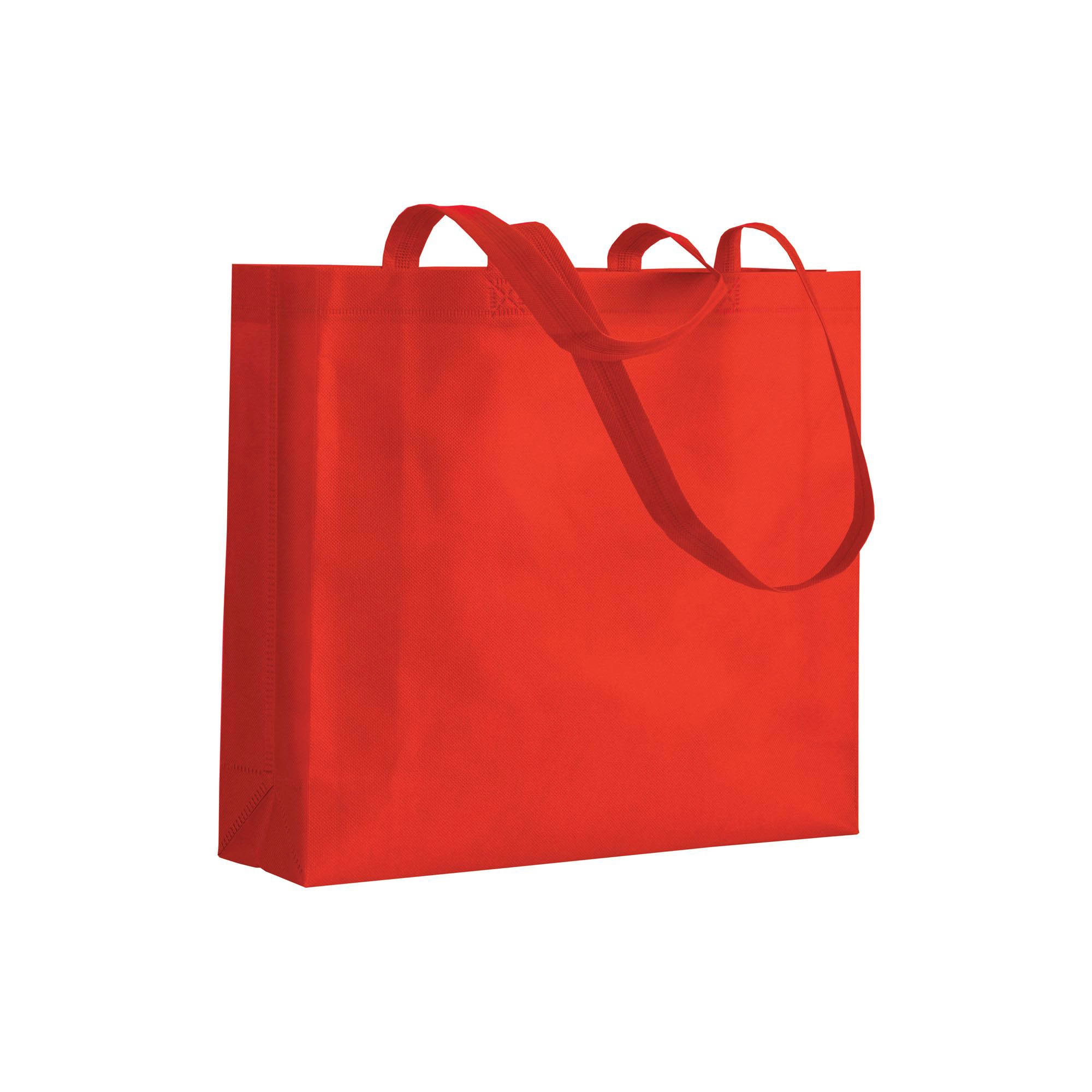 Immagine Shopper con soffietto in TNT 80 g/m2 termosaldato, manici lunghi
