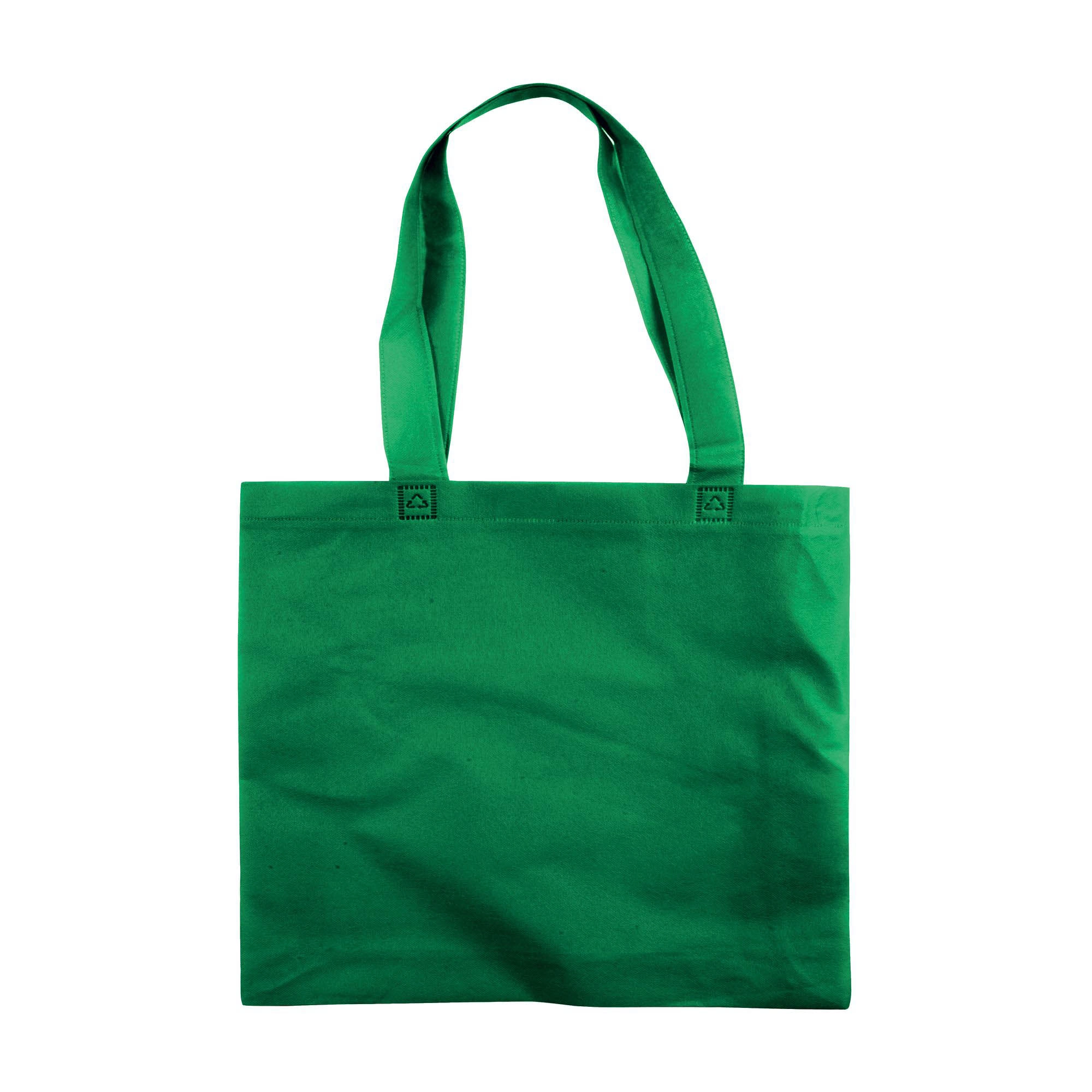 Immagine Shopper con soffietto in TNT 80 g/m2 termosaldato, manici lunghi