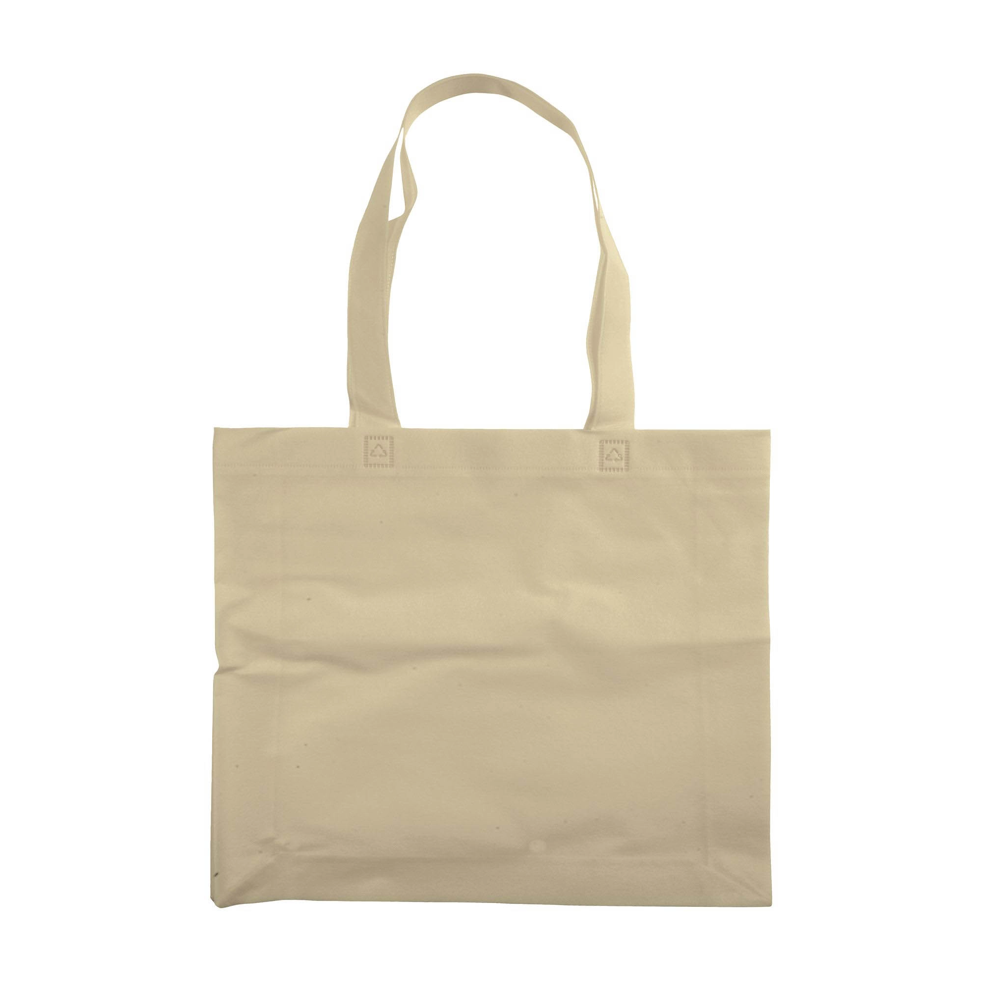 Immagine Shopper con soffietto in TNT 80 g/m2 termosaldato, manici lunghi