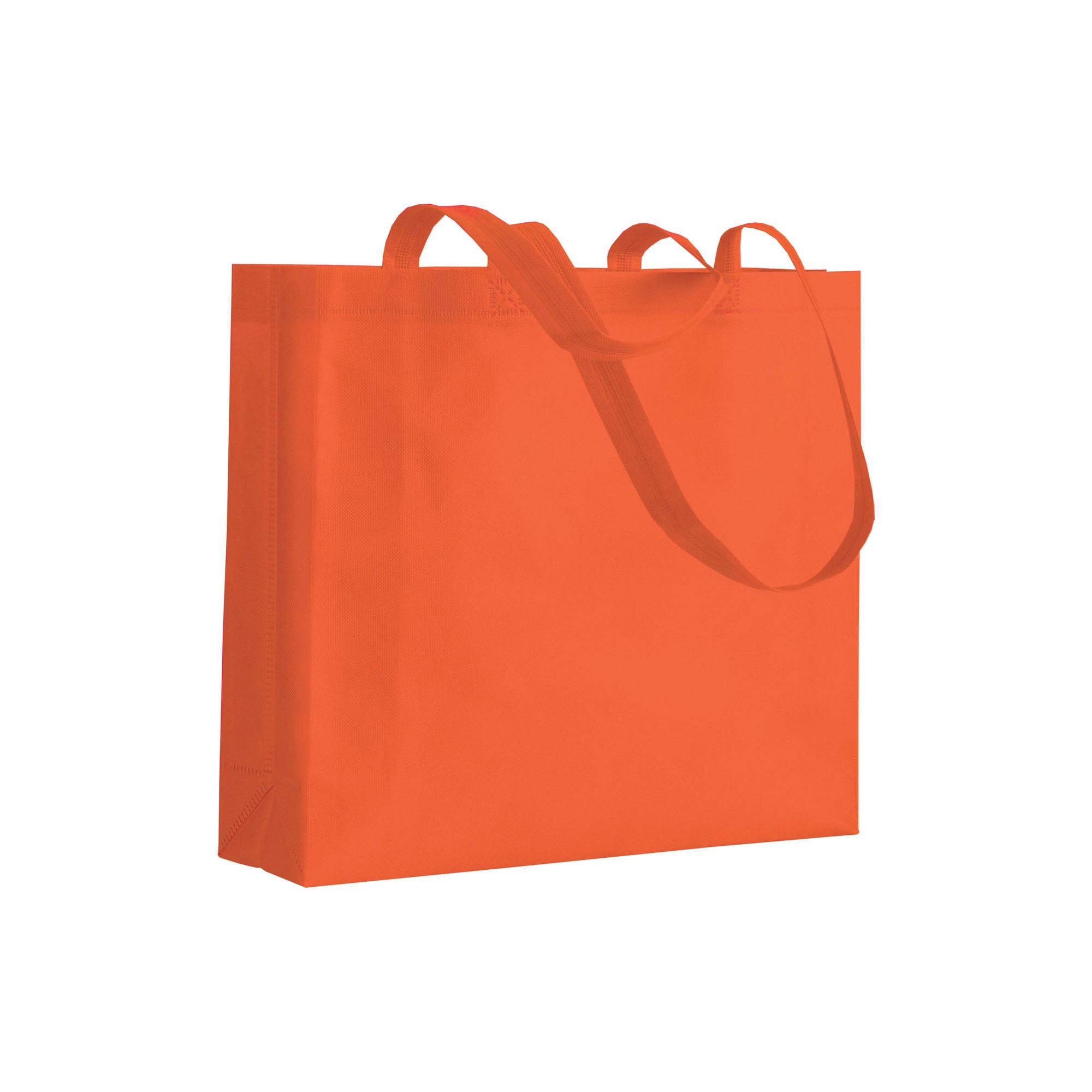 Immagine Shopper con soffietto in TNT 80 g/m2 termosaldato, manici lunghi