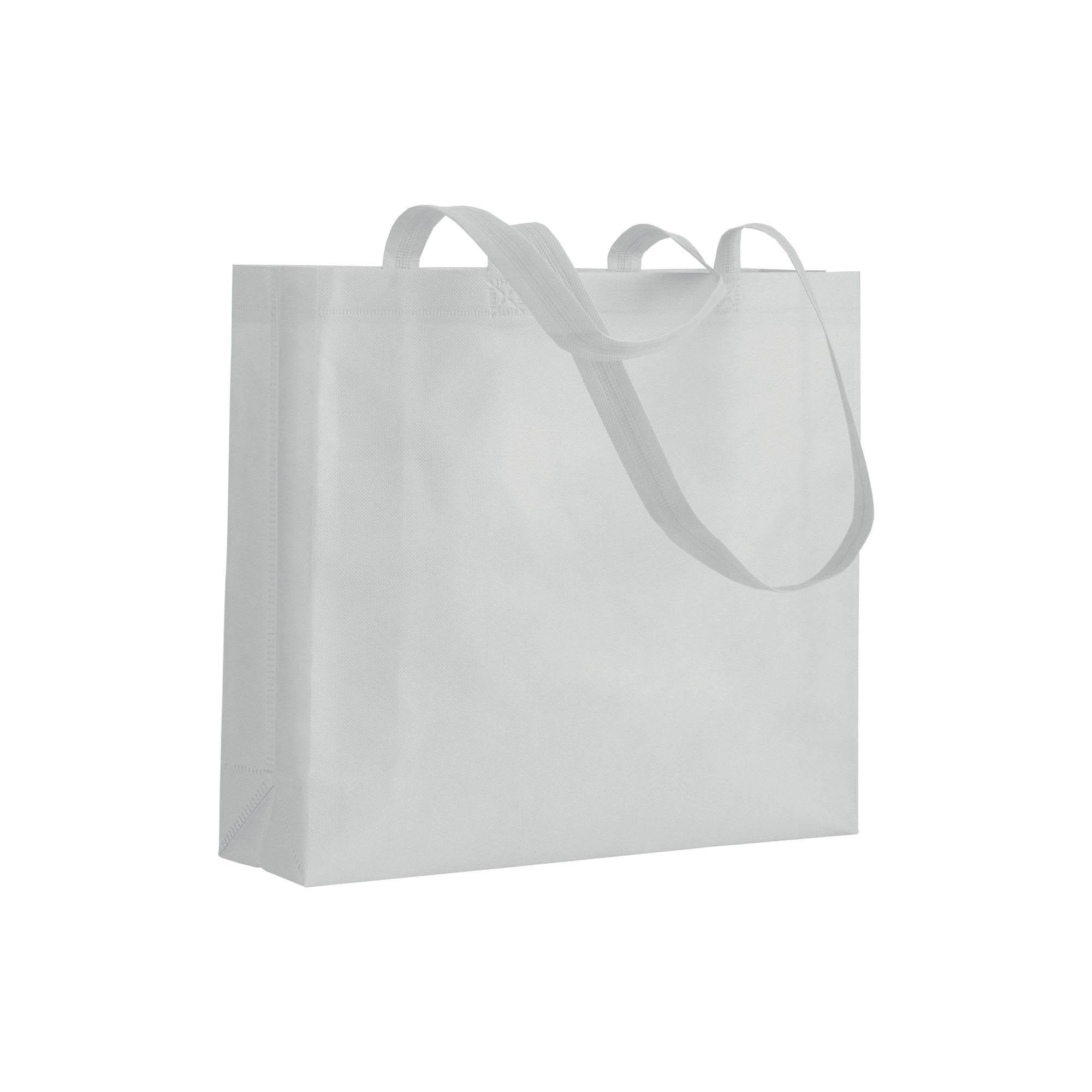 Immagine Shopper con soffietto in TNT 80 g/m2 termosaldato, manici lunghi