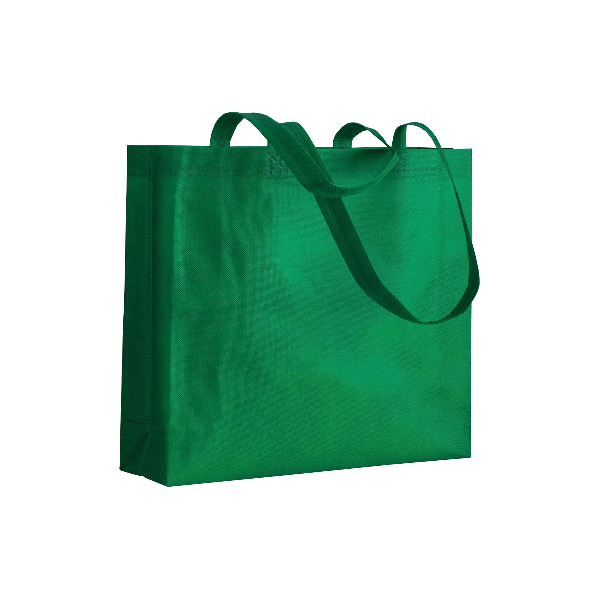 Immagine Shopper con soffietto in TNT 80 g/m2 termosaldato, manici lunghi