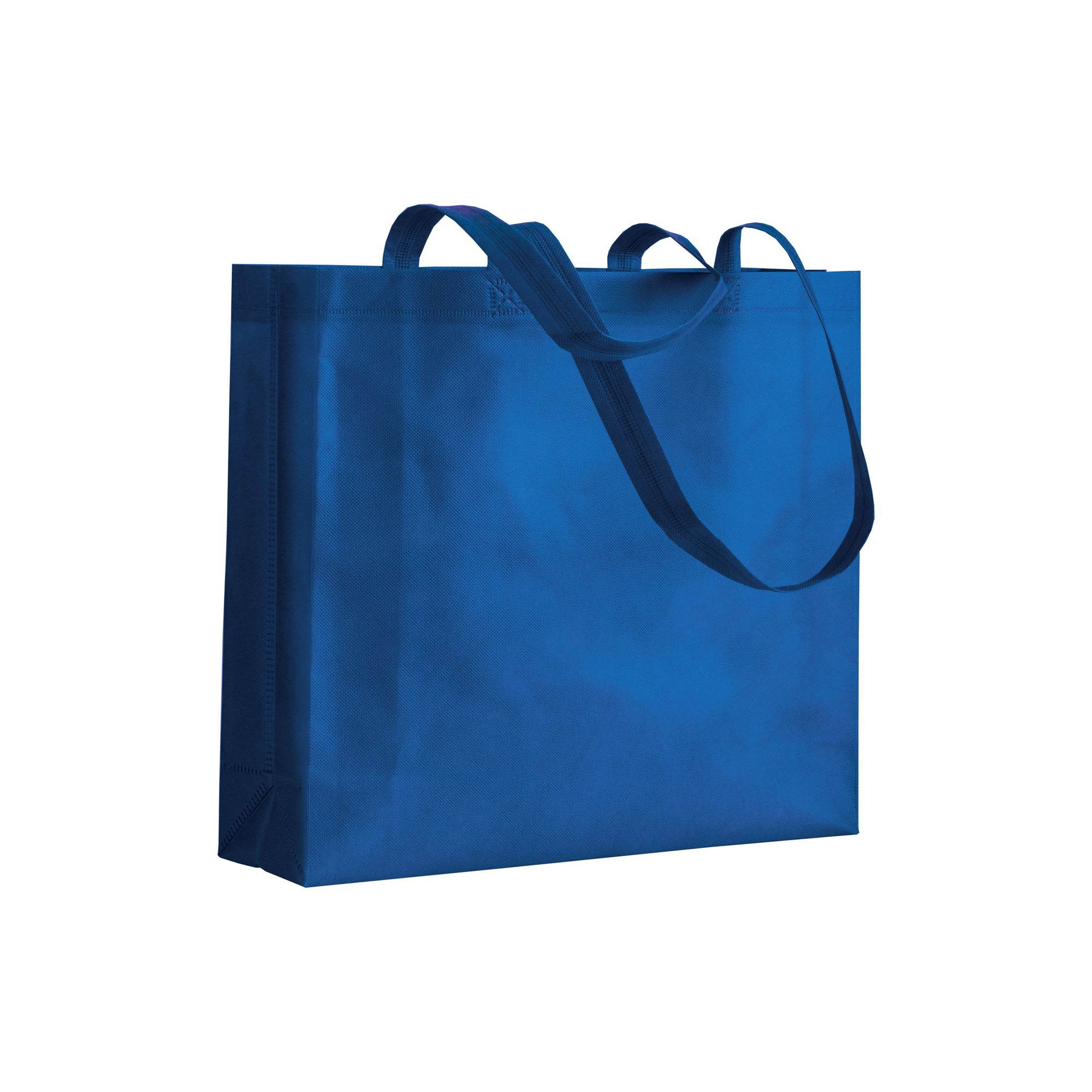 Immagine Shopper con soffietto in TNT 80 g/m2 termosaldato, manici lunghi