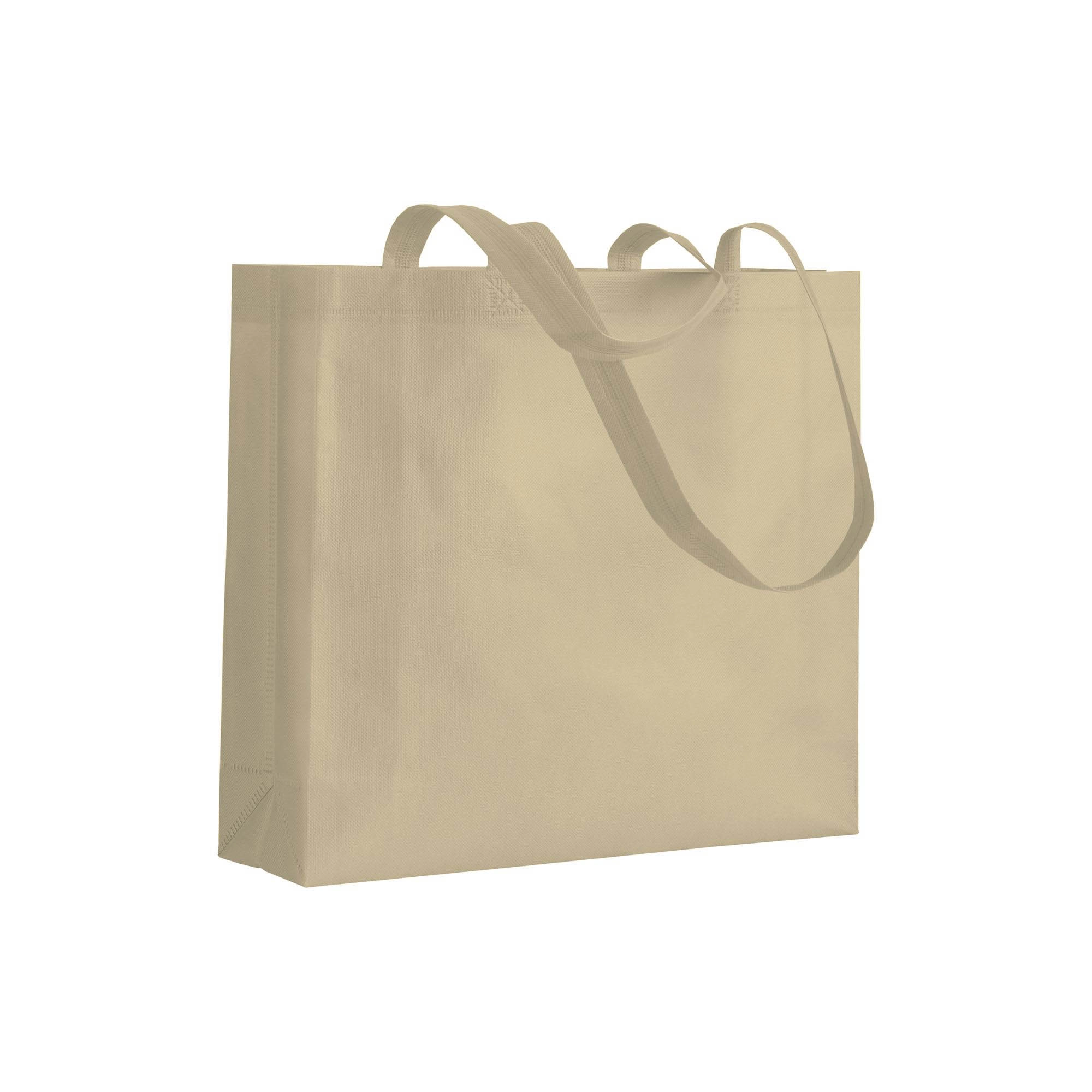 Immagine Shopper con soffietto in TNT 80 g/m2 termosaldato, manici lunghi